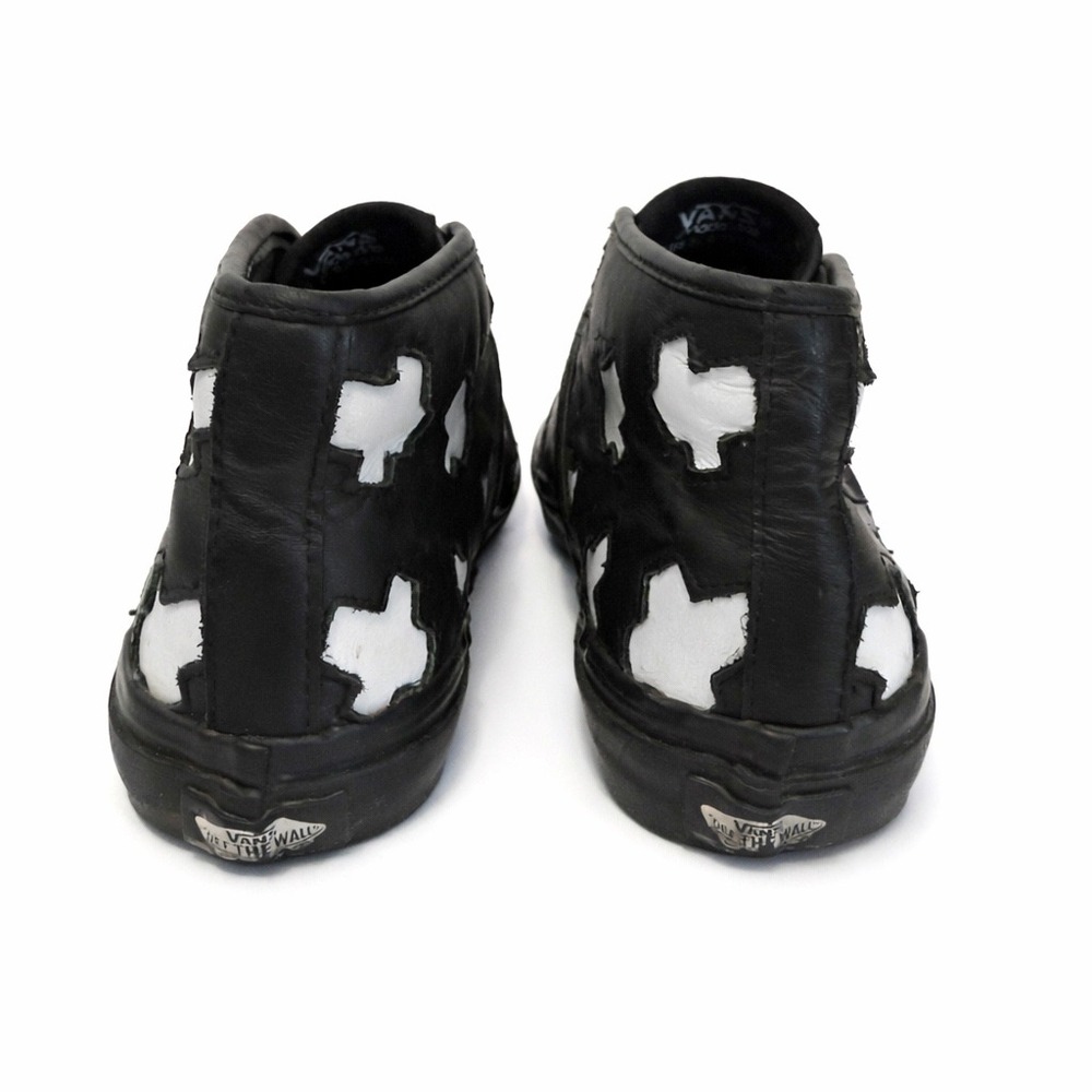 Vans MadeMe Camryn Plus Black Leather White Cross Sneakers Womens 7.5 Rare - Picture 5 of 7